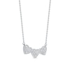 Thumbnail Image 2 of 1/6 CT. T.W. Diamond Triple Heart Bead Frame Necklace in Sterling Silver