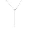 Thumbnail Image 3 of 1/6 CT. T.W. Diamond Triple Heart Bead Frame Necklace in Sterling Silver