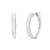 Thumbnail Image 1 of 1 CT. T.W. Baguette Diamond Hoop Earrings in 10K White Gold