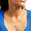 Thumbnail Image 2 of 1/2 CT. T.W. Black and White Diamond Cross Pendant in 10K White Gold