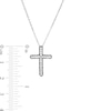 Thumbnail Image 3 of 1/2 CT. T.W. Black and White Diamond Cross Pendant in 10K White Gold