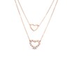 Thumbnail Image 1 of 1/5 CT. T.W. Diamond Double Strand Heart Outline Necklace in 10K Rose Gold – 19.25"