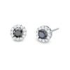 Thumbnail Image 1 of 1 CT. T.W. Black and White Diamond Frame Stud Earrings in 10K White Gold
