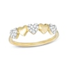Thumbnail Image 1 of 1/6 CT. T.W. Multi-Diamond Alternating Heart Ring in 10K Gold