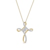 Thumbnail Image 1 of 1/4 CT. T.W. Multi-Diamond Looped Cross Pendant in 10K Gold