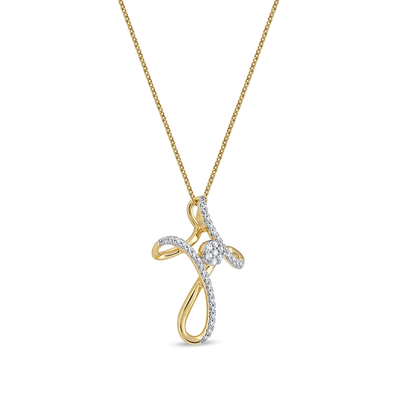 Main Image 2 of 1/4 CT. T.W. Multi-Diamond Looped Cross Pendant in 10K Gold