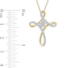 Thumbnail Image 4 of 1/4 CT. T.W. Multi-Diamond Looped Cross Pendant in 10K Gold