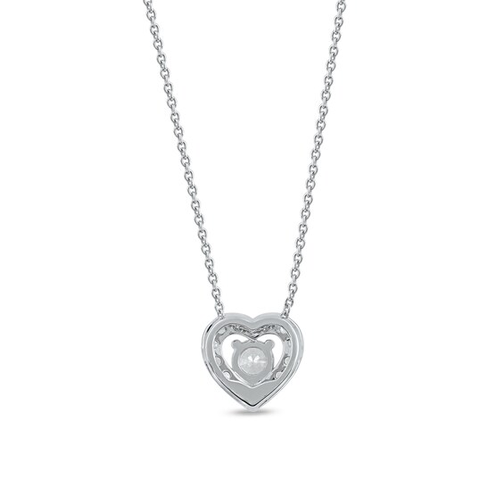 3/8 CT. T.w. Diamond Interior Stone Heart Frame Pendant in 10K White Gold