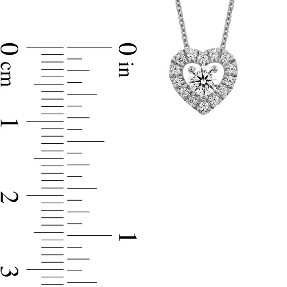 3/8 CT. T.w. Diamond Interior Stone Heart Frame Pendant in 10K White Gold