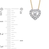 Thumbnail Image 4 of 3/8 CT. T.W. Diamond Interior Stone Heart Frame Necklace in 10K Gold