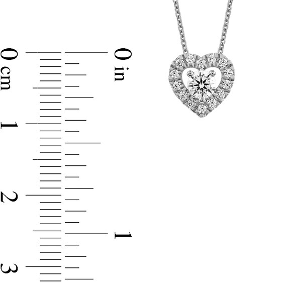 3/8 CT. T.w. Diamond Interior Stone Heart Frame Pendant in 10K White Gold