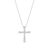 Thumbnail Image 0 of 1/3 CT. T.W. Diamond Graduated Cross Pendant in 10K White Gold