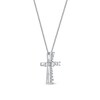 Thumbnail Image 1 of 1/3 CT. T.W. Diamond Graduated Cross Pendant in 10K White Gold