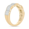 Thumbnail Image 2 of 1/2 CT. T.W. Diamond Multi-Row Wave Band in Sterling Silver with 14K Gold Plate