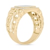 Thumbnail Image 1 of Men's 1/3 CT. T.W. Square Multi-Diamond Double Frame Chain Ring in Sterling Silver with 14K Gold Plate