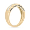 Thumbnail Image 2 of 1/3 CT. T.W. Black and White Diamond Grooved Ring in Sterling Silver with 14K Gold Plate