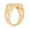 Thumbnail Image 2 of Men's 1/4 CT. T.W. Square Multi-Diamond Double Frame Cut-Out Shank Ring in Sterling Silver with 14K Gold Plate