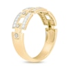 Thumbnail Image 2 of 1/4 CT. T.W. Diamond Link Chain and Screw Accent Ring in Sterling Silver with 14K Gold Plate