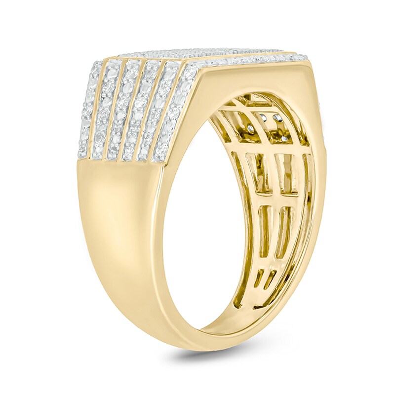 Main Image 2 of 3/8 CT. T.W. Diamond Multi-Row Triple Panel Ring in 10K Gold
