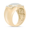 Thumbnail Image 2 of Men's 1/2 CT. T.W. Round and Baguette Multi-Diamond Hexagonal Frame Screw Accent Ring in Sterling Silver and Gold Plate