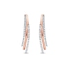 Thumbnail Image 1 of 1/4 CT. T.W. Diamond Triple Layer Oval Hoop Earrings in 10K Rose Gold