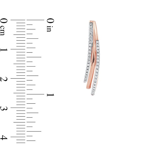 1/4 CT. T.w. Diamond Triple Layer Oval Hoop Earrings in 10K Rose Gold