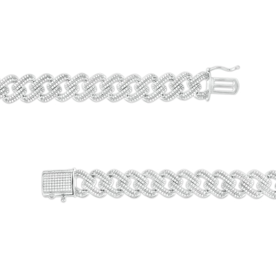 Men's 10 CT. T.w. Diamond Curb Chain Necklace in 10K White Gold – 22"