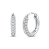 Thumbnail Image 1 of 1/6 CT. T.W. Diamond Triple Row Hoop Earrings in 10K White Gold