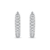 Thumbnail Image 2 of 1/6 CT. T.W. Diamond Triple Row Hoop Earrings in 10K White Gold