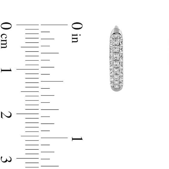 1/6 CT. T.w. Diamond Triple Row Hoop Earrings in 10K Gold