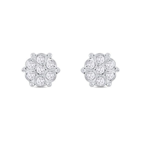 1/10 CT. T.w. Diamond Honeycomb Stud Earrings in 10K White Gold