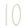 Thumbnail Image 1 of 1-1/2 CT. T.W. Diamond Milgrain Border Inside-Out Hoop Earrings in 10K Gold