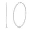 Thumbnail Image 1 of 1-1/2 CT. T.W. Diamond Milgrain Border Inside-Out Hoop Earrings in 10K White Gold