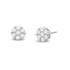 Thumbnail Image 1 of 1/2 CT. T.W. Multi-Diamond Flower Stud Earrings in 10K White Gold