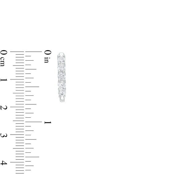 1 CT. T.w. Certified Lab-Grown Diamond Five Stone U-Hoop Earrings in 14K White Gold (F/Si2)