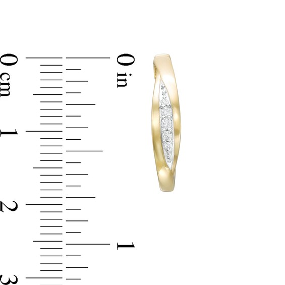 1/10 CT. T.w. Diamond Bypass Hoop Earrings in 10K Gold