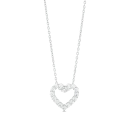 1/2 CT. T.W. Certified Lab-Created Diamond Heart Outline Pendant in 14K White Gold (F/SI2)
