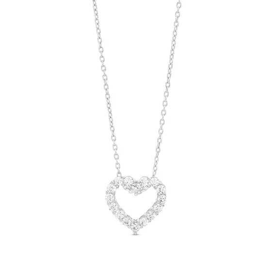 1/2 CT. T.w. Certified Lab-Grown Diamond Heart Outline Pendant in 14K White Gold (F/Si2)