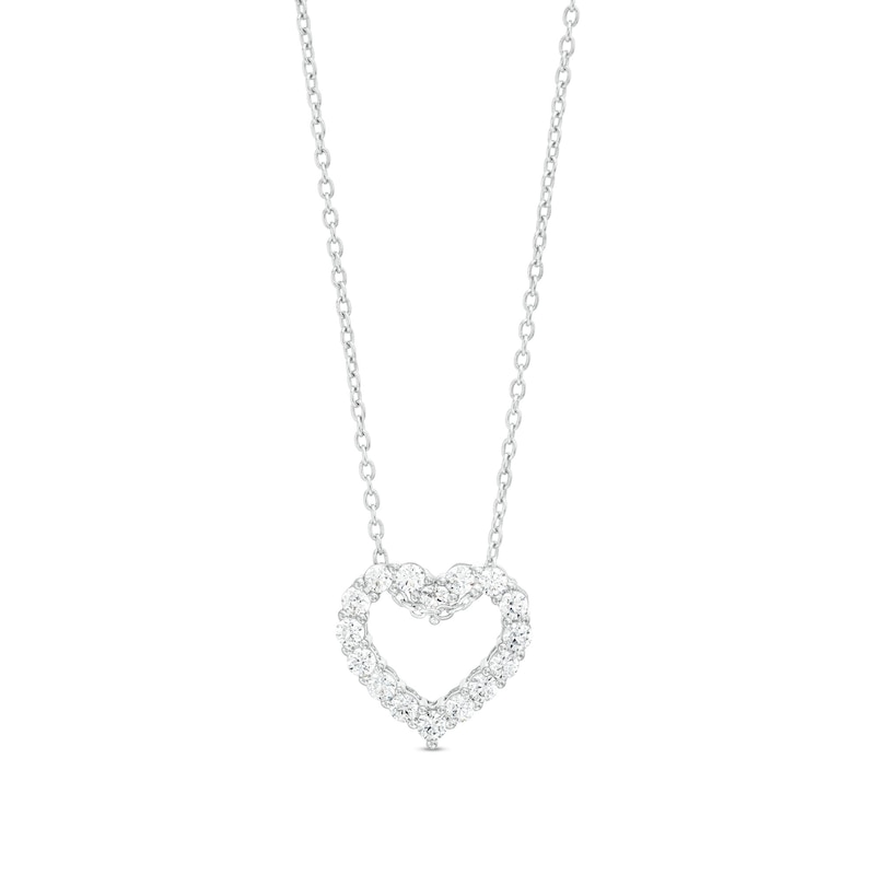 1/2 CT. T.W. Certified Lab-Created Diamond Heart Outline Pendant in 14K White Gold (F/SI2)