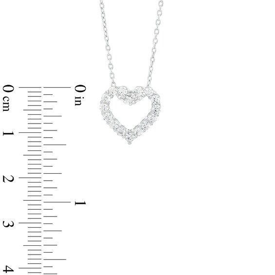 1/2 CT. T.w. Certified Lab-Grown Diamond Heart Outline Pendant in 14K White Gold (F/Si2)