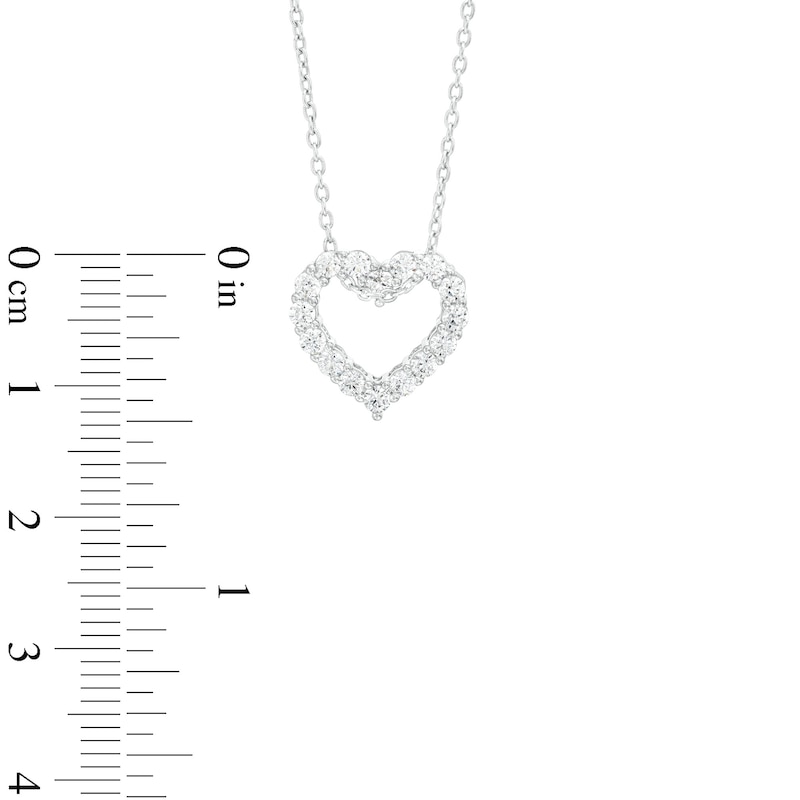 Main Image 3 of 1/2 CT. T.W. Certified Lab-Grown Diamond Heart Outline Pendant in 14K White Gold (F/SI2)