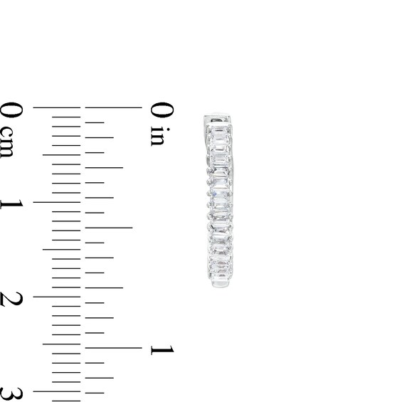 1/2 CT. T.w. Baguette Diamond Hoop Earrings in 10K White Gold