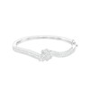 Thumbnail Image 1 of 2-1/2 CT. T.W. Diamond Curved Triple Row Knot Bangle in 10K White Gold - 7.46"