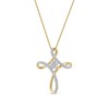 Thumbnail Image 1 of 1/4 CT. T.W. Multi-Diamond Looped Cross Pendant in 10K Gold