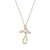 Thumbnail Image 2 of 1/4 CT. T.W. Multi-Diamond Looped Cross Pendant in 10K Gold