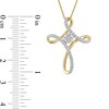 Thumbnail Image 4 of 1/4 CT. T.W. Multi-Diamond Looped Cross Pendant in 10K Gold
