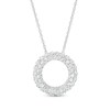 Thumbnail Image 0 of 1 CT. T.W. Diamond Triple Row Circle Outline Pendant in 10K White Gold