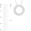 Thumbnail Image 3 of 1 CT. T.W. Diamond Triple Row Circle Outline Pendant in 10K White Gold