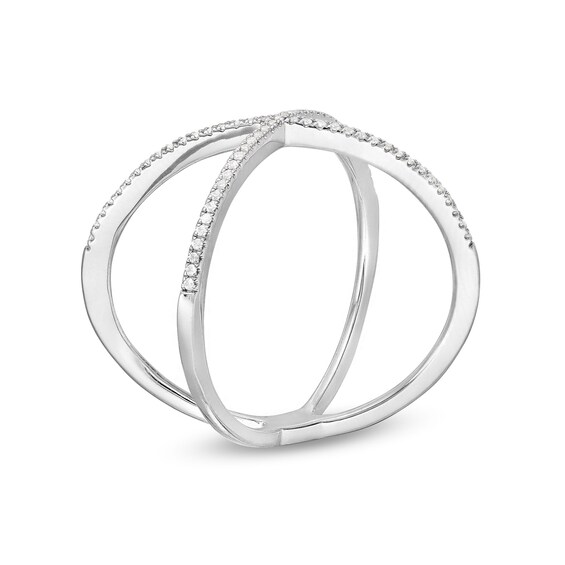 1/8 CT. T.w. Diamond Orbit Ring in 10K White Gold - Size 7
