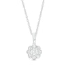 Thumbnail Image 1 of 1/2 CT. T.W. Diamond Scallop Edge Vintage-Style Flower Pendant in 10K White Gold